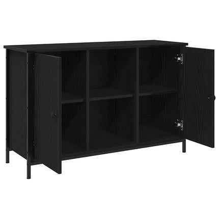TV-bänkset Svart Ek 101 x 35 x 65 cm Konstruerat trä