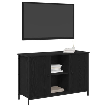 TV-bänkset Svart Ek 101 x 35 x 65 cm Konstruerat trä