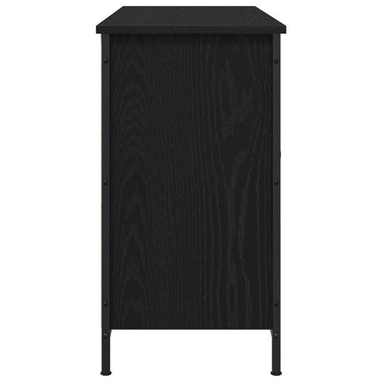 TV-bänkset 101 x 35 x 65 cm Svart Ek Konstruerat trä