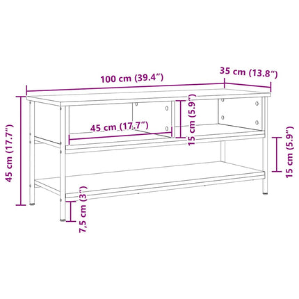 TV-bänkset Artisan Ek 100 x 35 x 45 cm Konstruerat trä