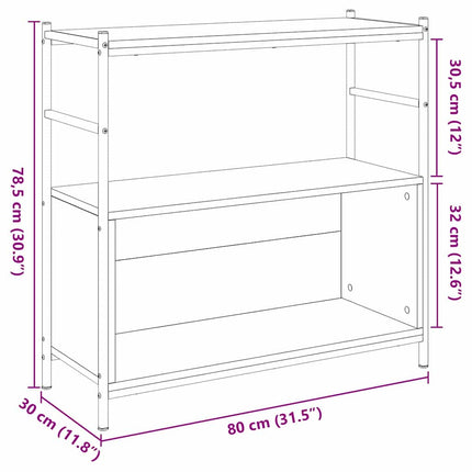 Hyllsystem Svart ek 80 x 30 x 78.5 cm Konstruerat trä