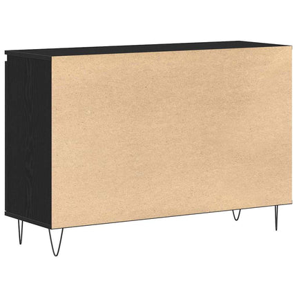 Sideboard med låda Svart Ek 101,5 x 35 x 70 cm Konstruerat trä