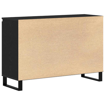 Sideboard med låda Svart Ek 101,5 x 35 x 70 cm Konstruerat trä