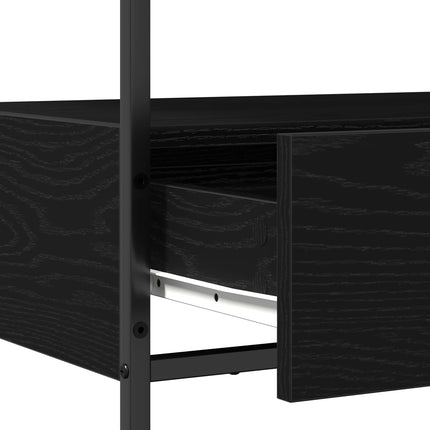 Konsolbord med låda Svart Ek 75 x 40 x 75 cm Konstruerat trä