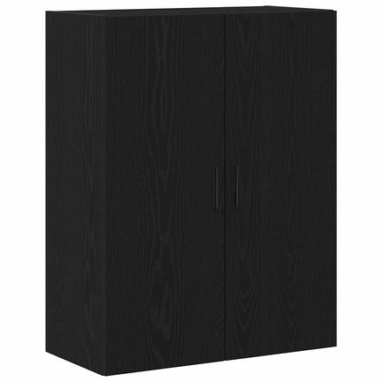 Väggmonterat skåp Svart Ek 69,5 x 34 x 90 cm Konstruerat trä