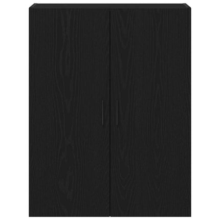 Väggmonterat skåp Svart Ek 69,5 x 34 x 90 cm Konstruerat trä