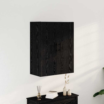 Väggmonterat skåp Svart Ek 69,5 x 34 x 90 cm Konstruerat trä
