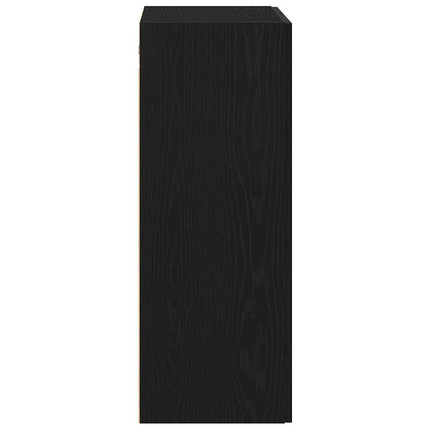 Väggmonterat skåp Svart Ek 69,5 x 34 x 90 cm Konstruerat trä