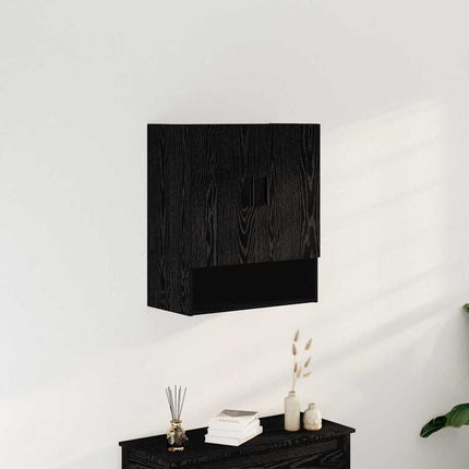 Väggmonterat skåp 60 x 31 x 70 cm Konstruerat trä Svart Ek