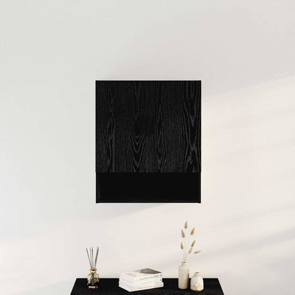 Väggmonterat skåp Svart Ek 60 x 31 x 70 cm Konstruerat trä