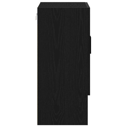 Väggmonterat skåp Svart Ek 60 x 31 x 70 cm Konstruerat trä