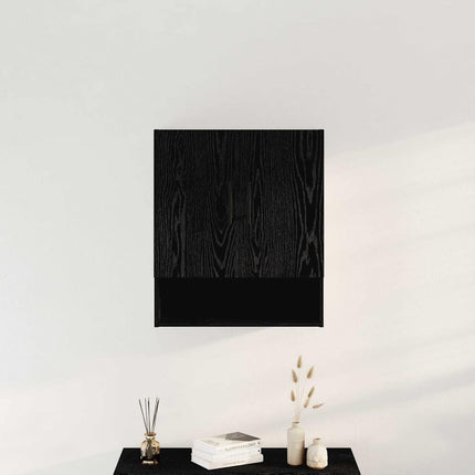 Väggmonterat skåp Svart Ek 60 x 31 x 70 cm Konstruerat trä