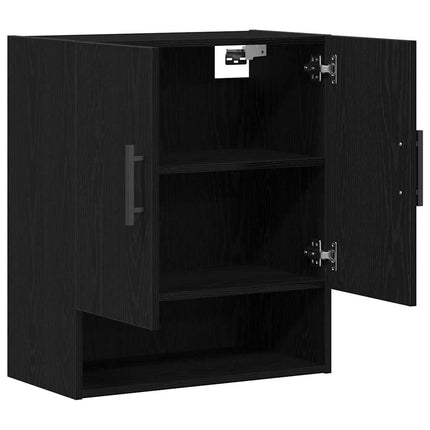 Väggmonterat skåp Svart Ek 60 x 31 x 70 cm Konstruerat trä
