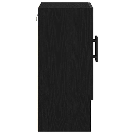 Väggmonterat skåp Svart Ek 60 x 31 x 70 cm Konstruerat trä