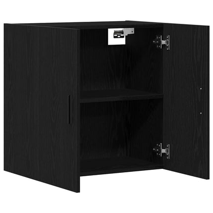 Väggmonterat skåp Svart Ek 60 x 31 x 60 cm Konstruerat trä
