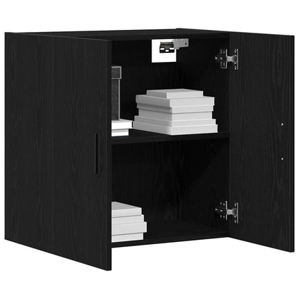 Väggmonterat skåp Svart Ek 60 x 31 x 60 cm Konstruerat trä