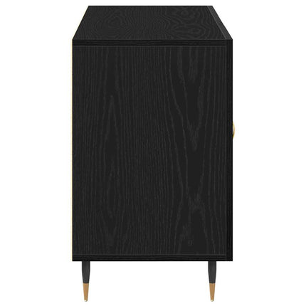 Sideboard med låda Svart Ek 100 x 36 x 60 cm Konstruerat trä