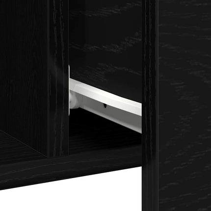 Sideboard med låda Svart Ek 100 x 36 x 60 cm Konstruerat trä