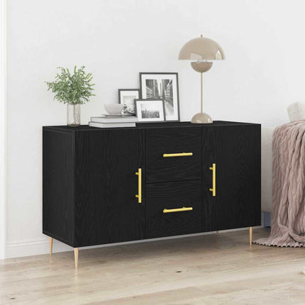 Sideboard Svart Ek 100 x 36 x 60 cm Konstruerat trä