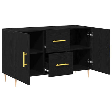 Sideboard Svart Ek 100 x 36 x 60 cm Konstruerat trä