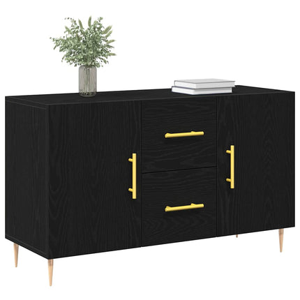 Sideboard Svart Ek 100 x 36 x 60 cm Konstruerat trä