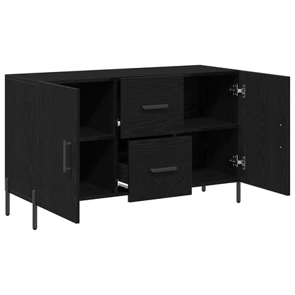 Sideboard Svart Ek 100 x 36 x 60 cm Konstruerat trä