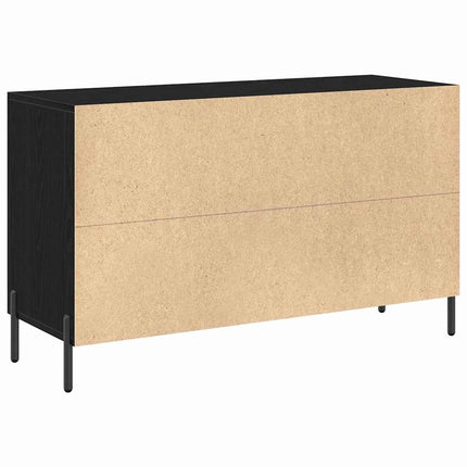 Sideboard med låda Svart Ek 100 x 36 x 60 cm Konstruerat trä