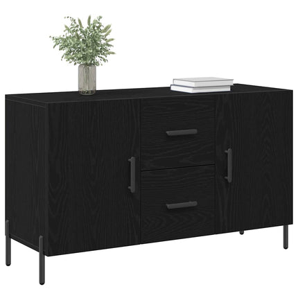 Sideboard med låda Svart Ek 100 x 36 x 60 cm Konstruerat trä