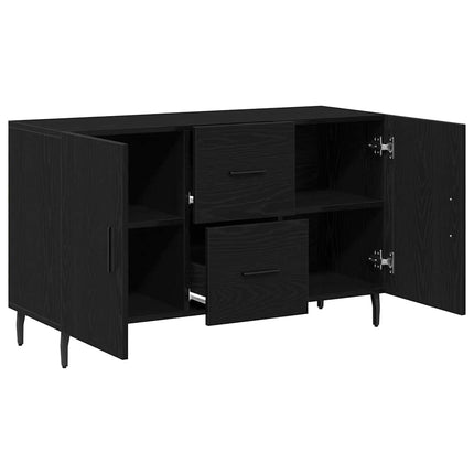 Sideboard Svart Ek 100 x 36 x 60 cm Konstruerat trä