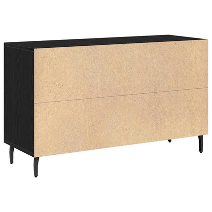 Sideboard med låda Svart Ek 100 x 36 x 60 cm Konstruerat trä
