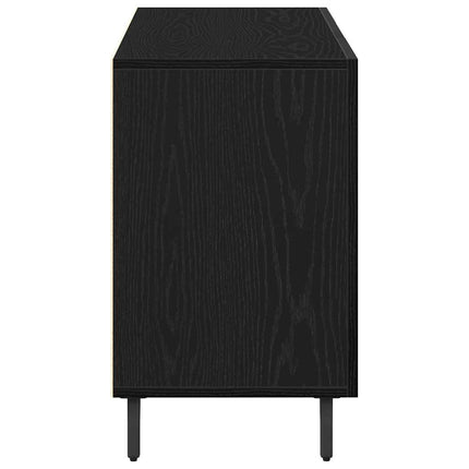Sideboard med låda Svart Ek 100 x 36 x 60 cm Konstruerat trä