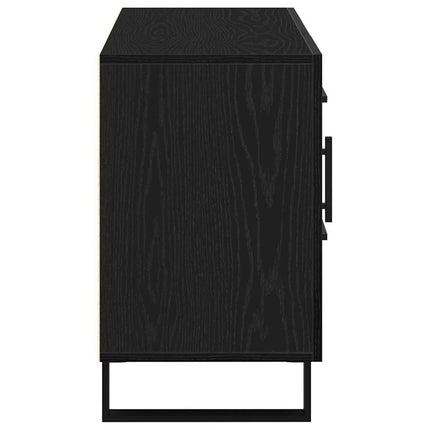 Sideboard med låda Svart Ek 100 x 36 x 60 cm Konstruerat trä