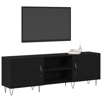TV-bänkset Svart Ek 150 x 30 x 50 cm Konstruerat trä