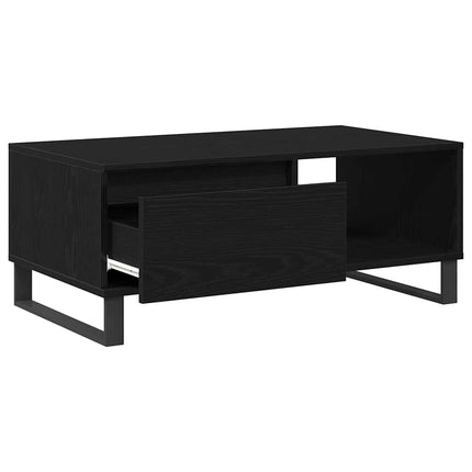 Kaffeebord med låda Svart Ek 90 x 50 x 36,5 cm Konstruerat trä