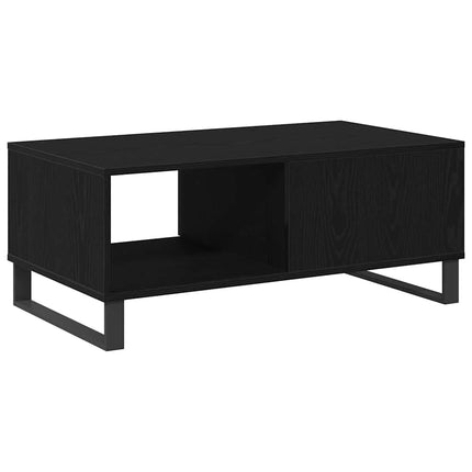 Kaffeebord med låda Svart Ek 90 x 50 x 36,5 cm Konstruerat trä