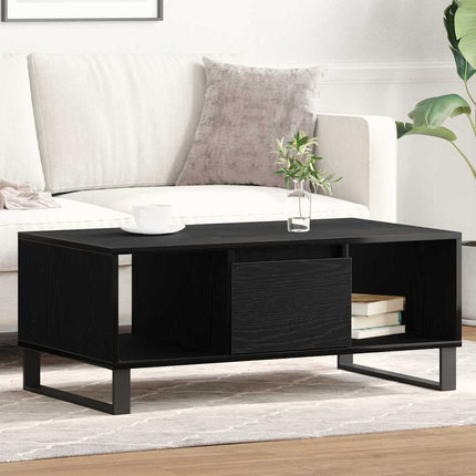 Kaffeebord med låda Svart Ek 90 x 50 x 36.5 cm Konstruerat trä
