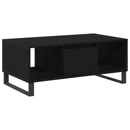 Kaffeebord med låda Svart Ek 90 x 50 x 36.5 cm Konstruerat trä