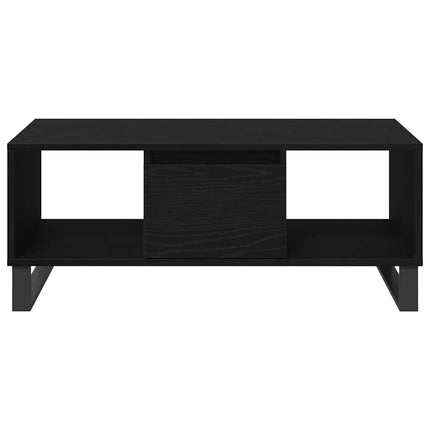 Kaffeebord med låda Svart Ek 90 x 50 x 36.5 cm Konstruerat trä