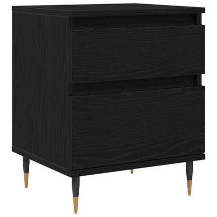 Nattduksbord 2 pcs Svart Ek 40 x 35 x 50 cm Konstruerat trä