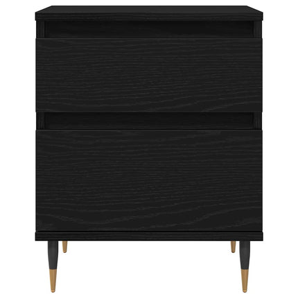 Nattduksbord 2 pcs Svart Ek 40 x 35 x 50 cm Konstruerat trä