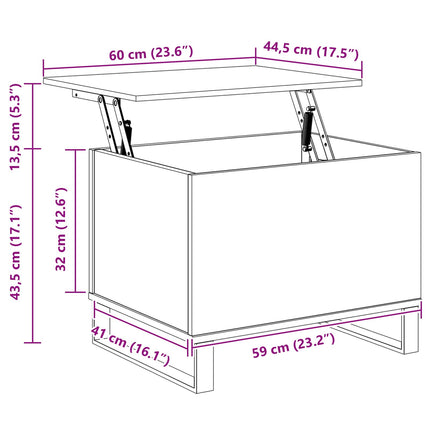 Kaffeebord Svart Ek 60 x 44,5 x 45 cm