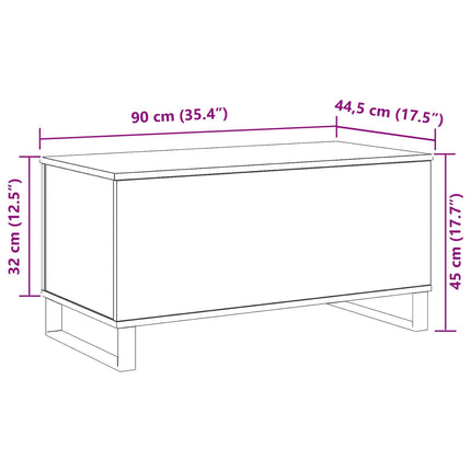 Kaffeebord Svart Ek 90 x 44,5 x 45 cm Konstruerat trä
