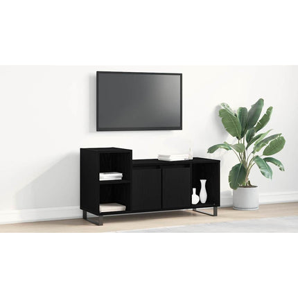 TV-bänkset 100 x 35 x 55 cm Svart Ek Konstruerat trä
