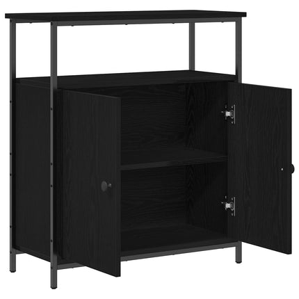 Sideboard Svart Ek 70 x 30 x 80 cm Konstruerat trä