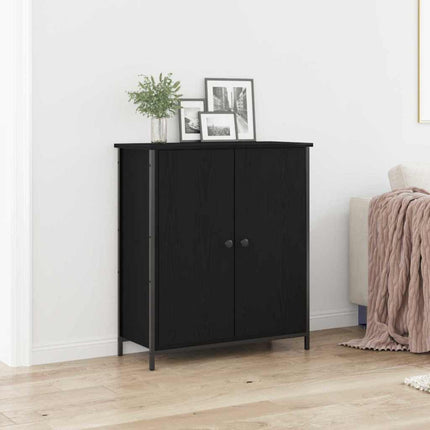 Sideboard Svart Ek 70 x 30 x 80 cm Konstruerat trä