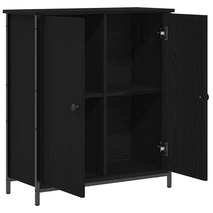 Sideboard Svart Ek 70 x 30 x 80 cm Konstruerat trä