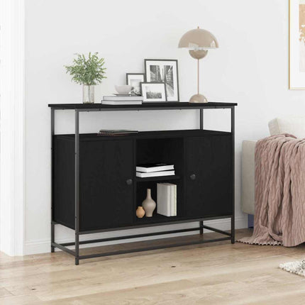 Sideboard Svart Ek 100 x 35 x 80 cm Konstruerat trä
