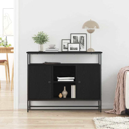 Sideboard Svart Ek 100 x 35 x 80 cm Konstruerat trä