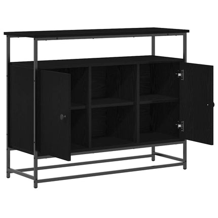 Sideboard Svart Ek 100 x 35 x 80 cm Konstruerat trä