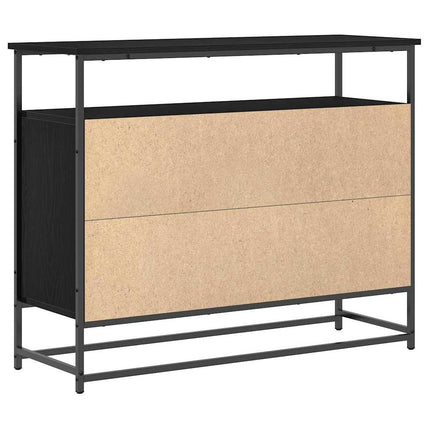 Sideboard Svart Ek 100 x 35 x 80 cm Konstruerat trä